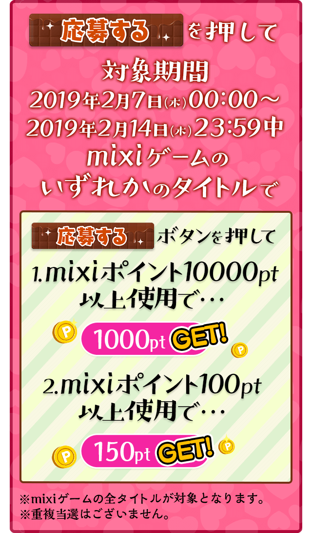 Mixiゲーム ポイントバックキャンペーン